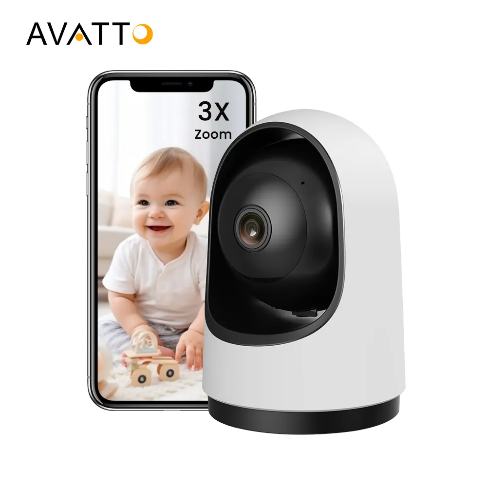Avatto per la sicurezza domestica per interni Tuya Smart Wifi Pet Baby Camera 2P e 4P 2880*1620P Cloud Storage Baby Monitor Wireless