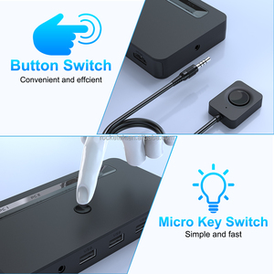 Kvm Switch 5 <strong>Displayport</strong> Ports <strong>Monitors</strong> 2 <strong>Computers</strong> Kvm Extender With 3 Usb Ports, 1 Audio and 1 Microphone - Product Image 3