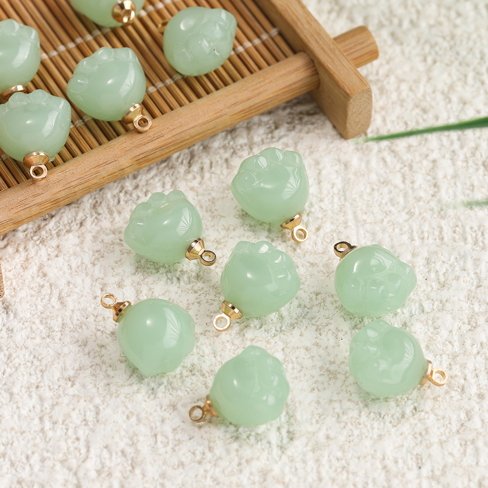Pendentif en verre patte d'ours - vert