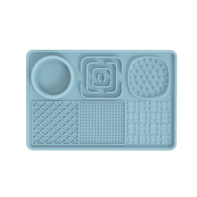 Tapis à lécher rectangulaire (bleu)