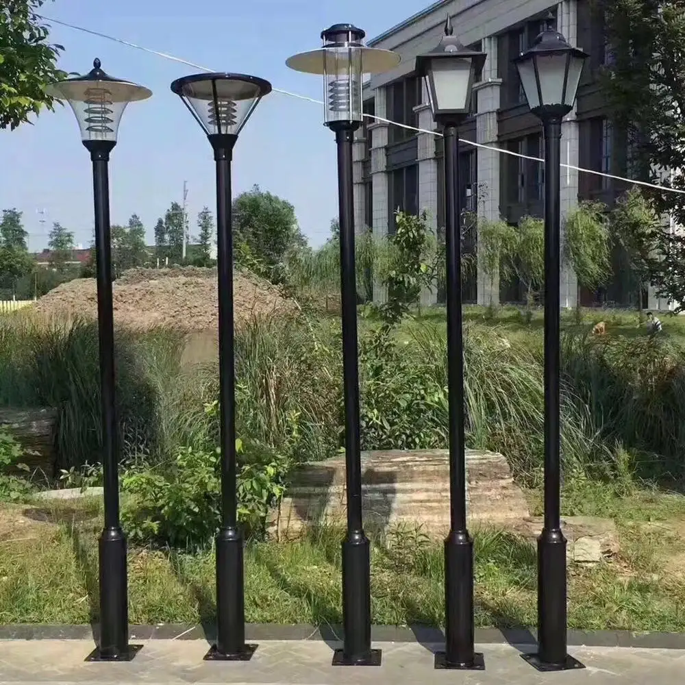 מסלול גן מודרני עמוד תאורה עמיד למים מנורת עמוד חיצוני led מנורת רחוב גן עמוד תאורת רחוב מעוקל