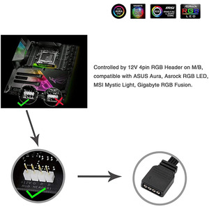 Контроллер RGB-ленты ARGB 5 в 3 контакта/12 в 4 контакта, адаптер без пайки для MSI A SUS ASRock AURA LED Для ws2812b rgb ленты, 5 шт. - Product Image 5