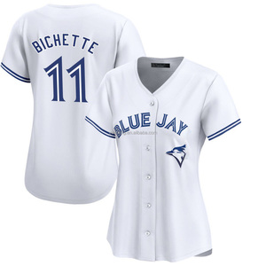 2025 Toronto Home Limitedホワイトジャージー女性用野球シャツカスタムプラスサイズロゴ付き刺繍ユニフォーム