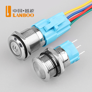 LB16A2 interruttore a pulsante in metallo con alimentatore ad anello luminoso a LED rosso/verde/blu Standard impermeabile IP65 - Product Image 2