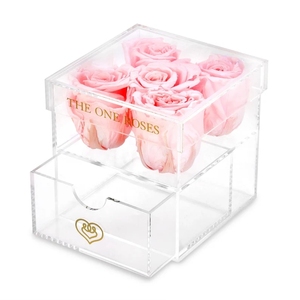 Özel şeffaf akrilik çiçek ekran kutusu, çekmece akrilik gül ambalaj kutusu - Product Image 1
