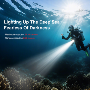 Đèn pin lặn không thấm nước 150m Dive <span class=keywords><strong>Torch</strong></span> 5636 Lumens LED sạc với pin 18650 cho spearfishing và Scuba <span class=keywords><strong>Diving</strong></span> - Product Image 4