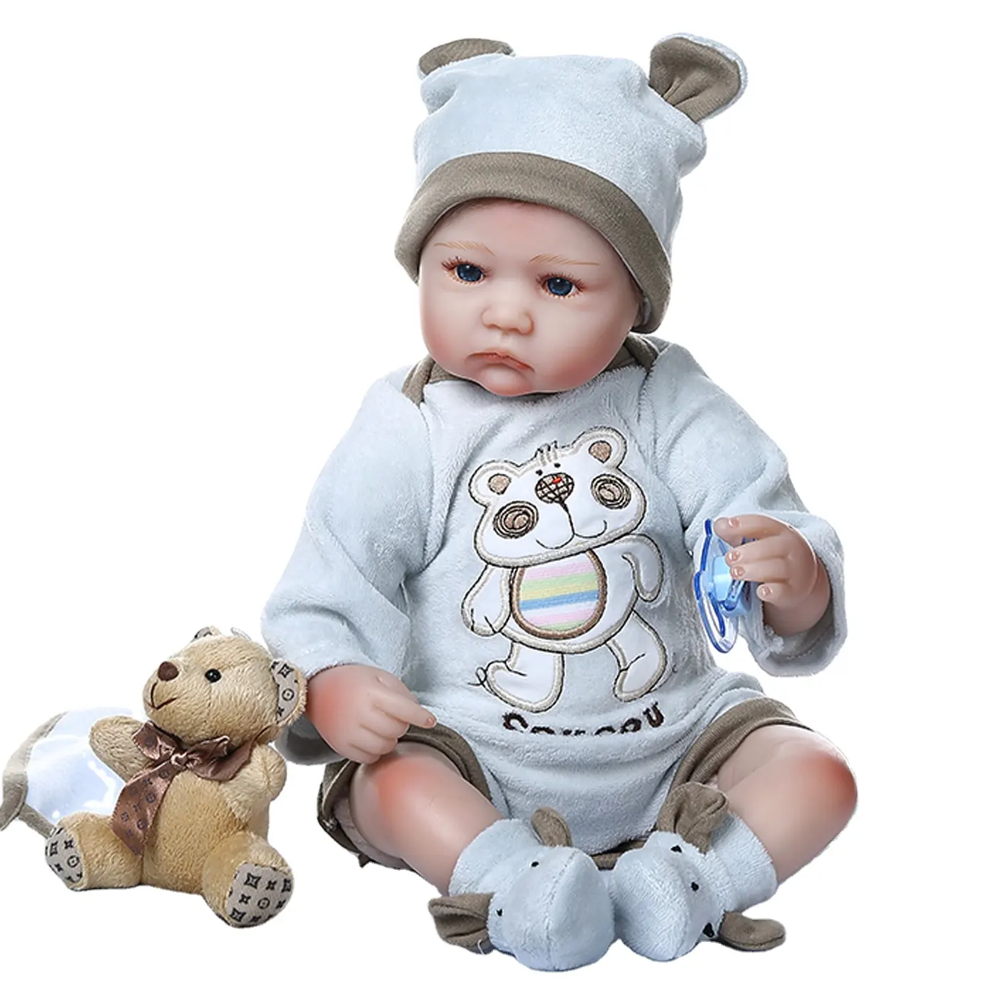 Poupée décor de bébé, réaliste, petit garçon, avec cheveux implantés à la main, 30 CM x 40CM, de haute qualité, amovible
