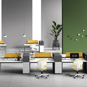 Factory <strong>Custom</strong> Modern 6 Person Office <strong>Computer</strong> Workstation <strong>Desk</strong> for Staf - Product Image 4