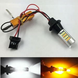 デュアルカラー1156 LED電球スイッチバック7440 LEDターンシグナルレッドアンバー3156 LED電球ハイパーフラッシュなしデイタイムライト