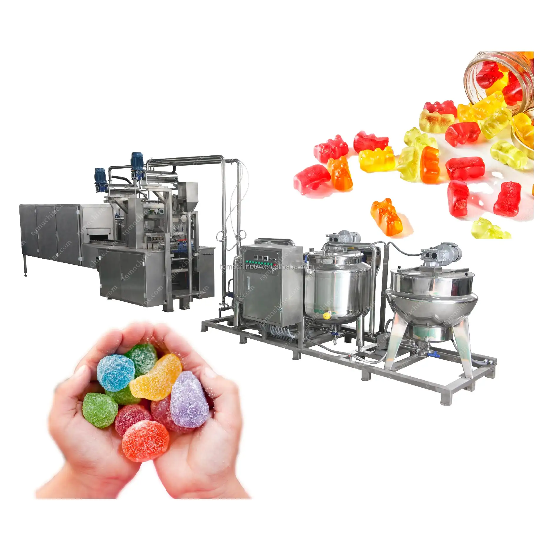 Ucuz otomatik sakızlı şeker ayı şeker makinesi üretim hattı.