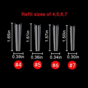 600 adet boyutu 4 5 6 7XXL kare tırnak İpuçları hiçbir C eğrisi yarım kapak dolum çantası tırnak ipuçları - Product Image 3