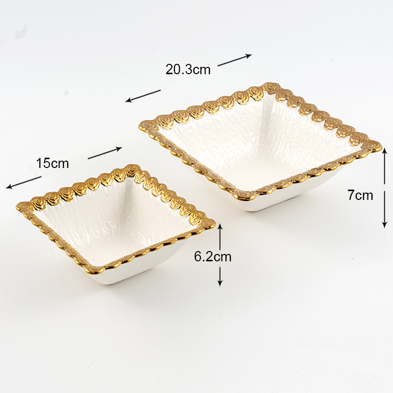 bol carré blanc de 6 pouces