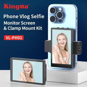 クランプマウントキット付きワイヤレス自撮りモニター画面電話ホルダークリップ互換電話Vlog i電話付き自撮りモニター画面 - Product Image 4