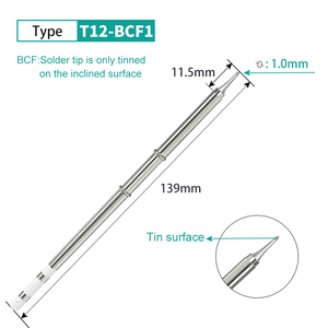 Sıcak satış sadece teneke üzerinde eğimli yüzey tipi T12-BCF1 havya ucu FM2027 havya T12 havya ipuçları - Product Image 2