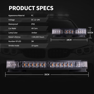 LED-915 แถบไฟแฟลชบนชั้นดาดฟ้าบาร์ไฟ DC12-24V/แผงควบคุม, 42 LED คําเตือนอันตรายรถกระพริบฉุกเฉิน - Product Image 4