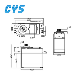 CYS-S3003เซอร์โวสำหรับ1:10รถ RC,3.5กิโลกรัม * เซนติเมตรขนาดมาตรฐานกันน้ำที่มีแกนเหล็กมอเตอร์อนาล็อก RC เซอร์โว - Product Image 2