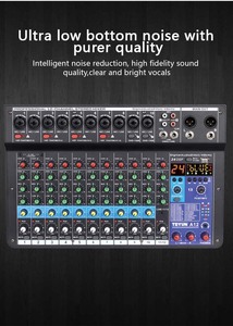 TEYUN Professional Portable <strong>12</strong>-Channel <strong>Audio</strong> Mixer Digital MP3 Sound Table Board with 48v Power and Computer <strong>Input</strong> - Product Image 2