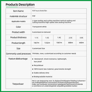 Grande quantidade excelente preço plástico personalizado LDPE Heat Shrink 19 mícrons Clear Film Shrink Wrapping Pof Film Fabricantes