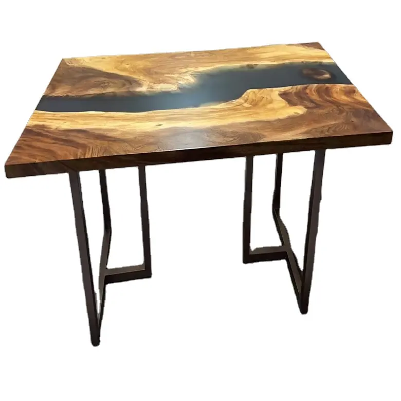 Fábrica de muebles de comedor de resina epoxi Mesa restaurante comedor mesa de madera