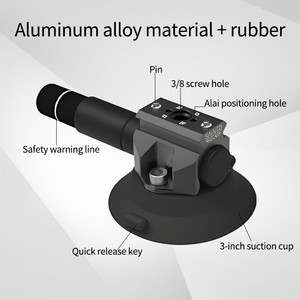 Nhôm 3 "cốc hút Máy ảnh núi arri phong cách 1/4" 3/8 "chủ đề, với <span class=keywords><strong>GoPro</strong></span> DJI insta360 cho DSLR Camera hành động Điện thoại video - Product Image 3