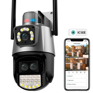 KERUI üç Lens açık kamera Full HD 8X dijital Zoom güvenlik kamera 6MP ağ kamerası PTZ otomatik takip gözetim CCTV - Product Image 1