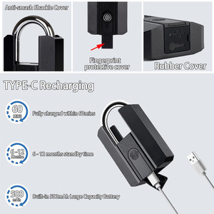 Ip67 กันน้ํา Ttlock Ble รีโมทคอนโทรลกุญแจสมาร์ทลายนิ้วมือประตูล็อคกุญแจพร้อมกุญแจ - Product Image 4