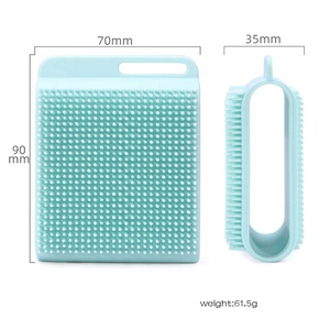 OEM ODM 9X7X3.5cm vücut karalamalar kıl inek özel logo ahşap peeling silikon banyo toptan kuru silikon vücut fırçası