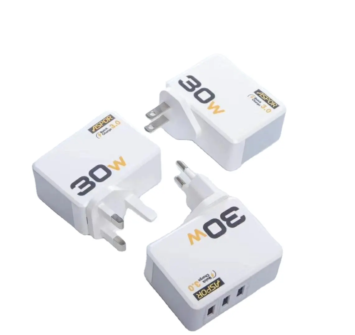 Настенное зарядное устройство ASPOR A858 QC 3,0 IQ вход 30 Вт Быстрая Зарядка порт USB адаптер питания для телефонов