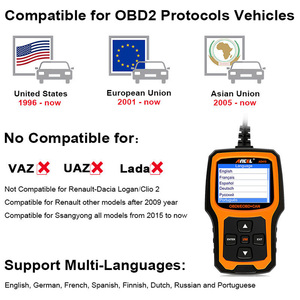 Lettore di codice automobilistico professionale ANCEL AD410 strumenti diagnostici per Auto OBD2 Free Fraze Evap System Test aggiornamento gratuito Scanner automatico