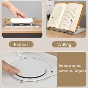 Soporte giratorio para libros con clips de papel de página, soporte ajustable para ordenador portátil de escritorio, soporte para ordenador portátil - Product Image 3