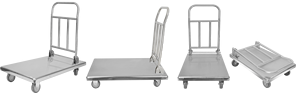 Factory Direct chariots durs pliables en acier inoxydable 201 à usage intensif chariot rigide pliable avec roues - Product Image 4