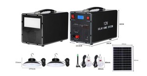 2024便携式太阳能系统30w 20w 10w迷你12v dc太阳能照明家用电源系统套件，用于用无线电蓝牙充电 - Product Image 5