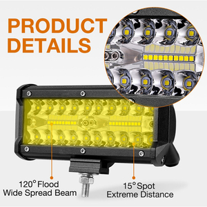 120W 7-inch 3 - Row <span class=keywords><strong>LED</strong></span> làm việc thanh ánh sáng, Off - Road đèn cho suvs & Xe tải, lũ chùm đèn phụ trợ IP67 ,12V - 24V - Product Image 2
