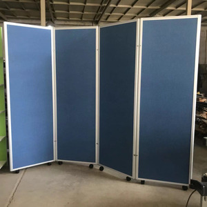 Folding Screen Office Room <strong>Division</strong> Divider Wooden Straightening Interior Partition on Wheels - Product Image 6