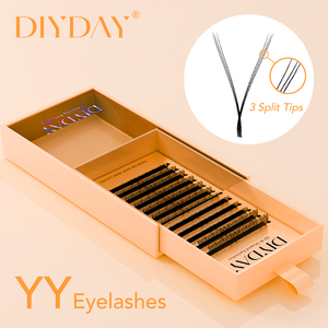 DIYDAY <strong>Mink</strong> Eyelash Extensions <strong>3</strong> Split Tips YY Shaped <strong>Lashes</strong> with C D Curl False Eyelash for Enhanced Eye Makeup - Product Image 1