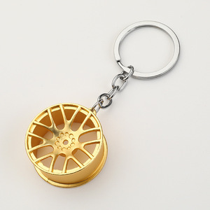 Creative Gift Car Part Keytag Custom Mini 3D Metal <strong>Key</strong> Chain <strong>Turbo</strong> Gear Hub Model Keyring Wheel Tire Rim Keychains Alloy Pendant