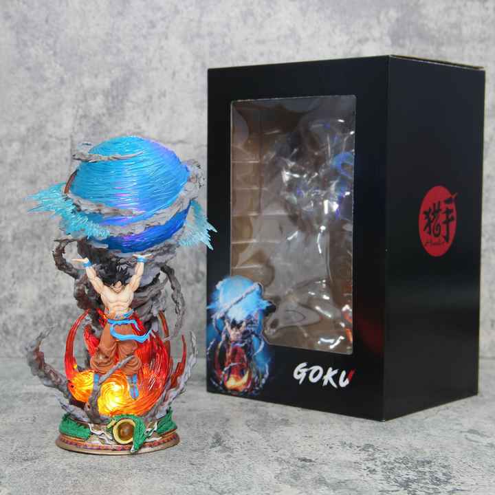 Japanese Hot Sale Spirit Bomb Goku Figure Statues Super Saiyan Model Anime Dragon z Action Figures Military Toy