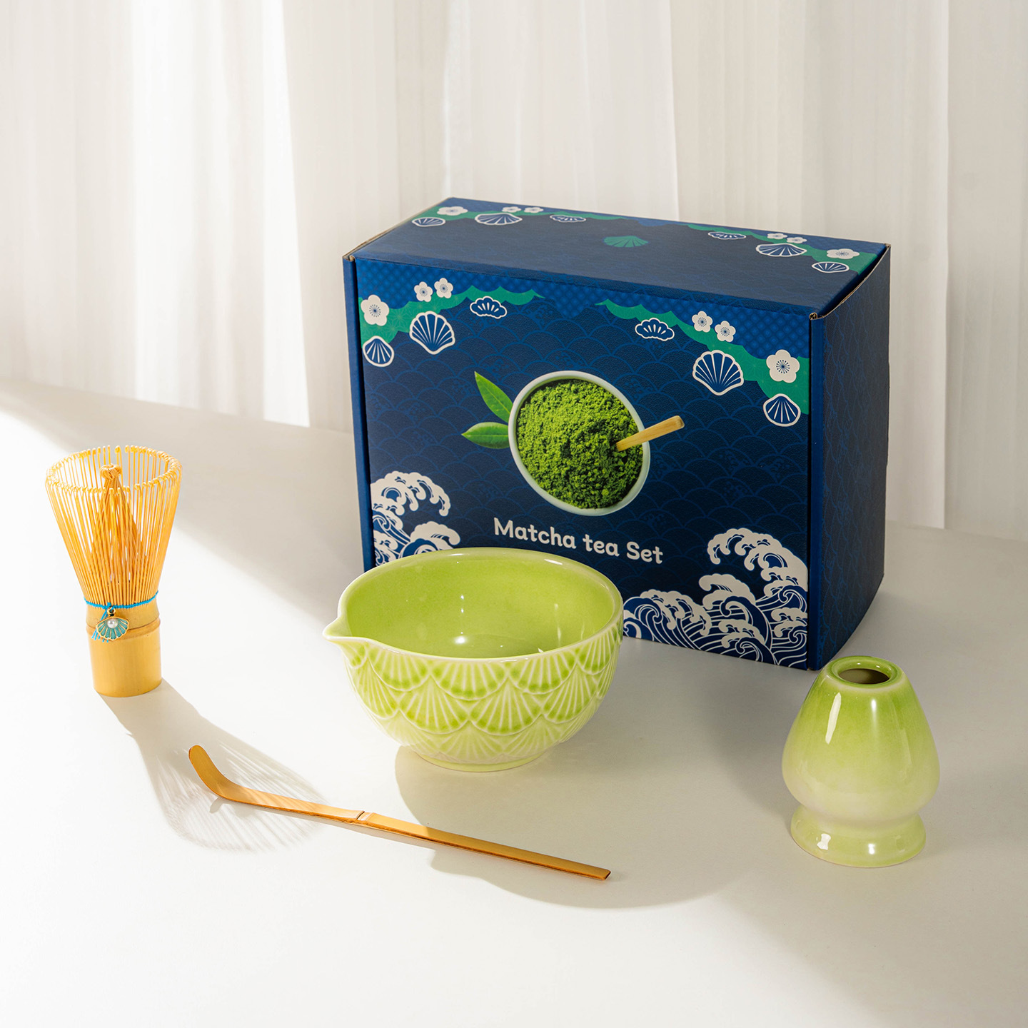 4pcs set -- apple green