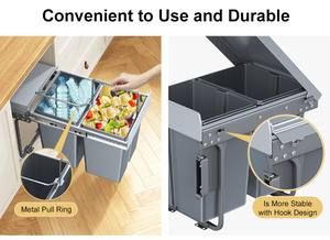 HNOSS, venta al por mayor, Cubo de almacenamiento de cocina debajo del fregadero, clasificación selectiva, reciclaje de residuos, cubo de basura para Cocina - Product Image 6