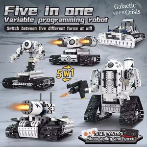 Dual Control Fernbedienung Variable Programmierung Baustein Simuliertes Roboters pielzeug Licht Kunststoff RC Car 495pcs 2.4G 5 in 1