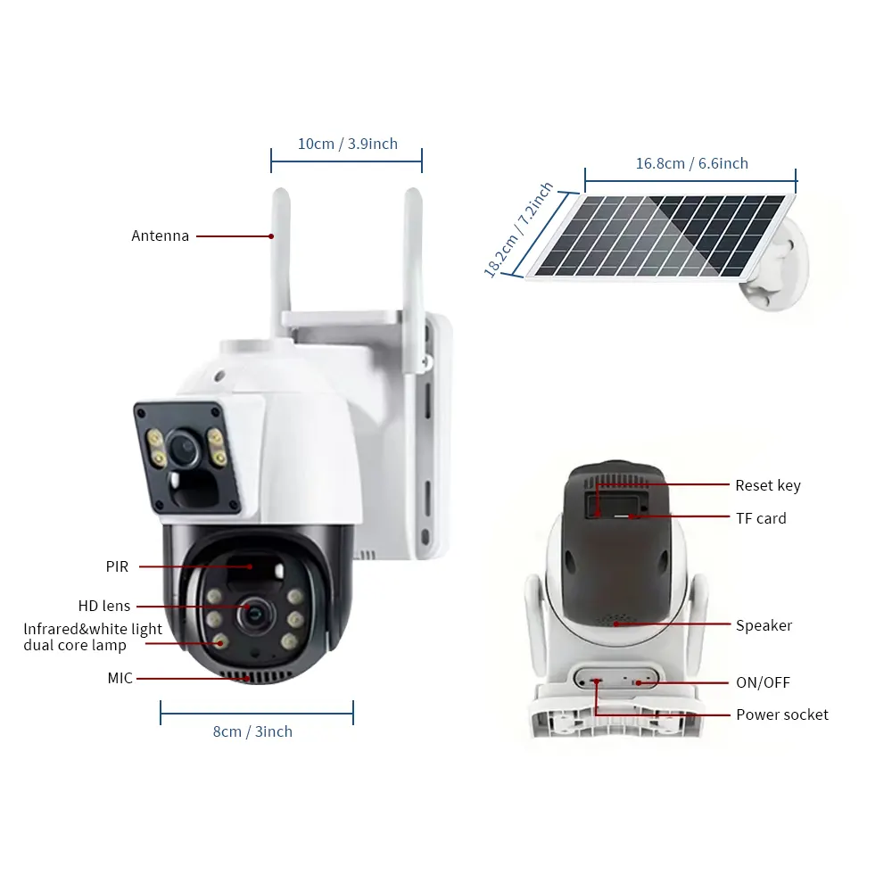 C2480WP-30JW กล้องรักษาความปลอดภัยคุณภาพสูงระบบกล้องรักษาความปลอดภัยพลังงานแสงอาทิตย์กลางแจ้ง