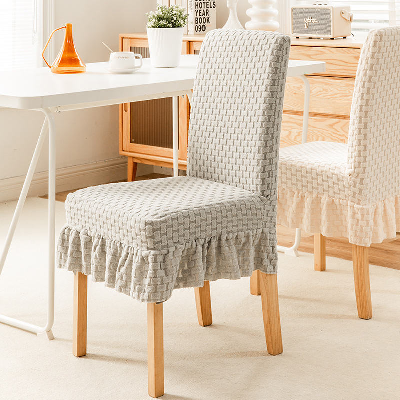 Gris clair - Housse de chaise en forme de jupe