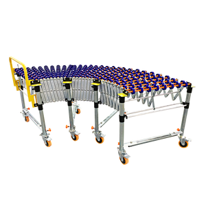 Transportador telescópico, rodillo de paleta de 15 m, máquina en forma de U de acero para Robot de carga y descarga de cajas con transportador de rodillos