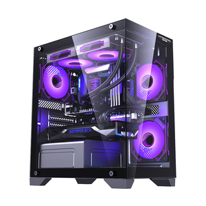 Lovingcool fabbrica Custom da tavolo PC custodia per Computer costruito in vetro trasparente Mid Tower MATX ITX PC Case parti RGB Cooler Cabinet - Product Image 1