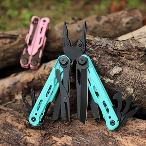 GHK DIY Survival Camping <span class=keywords><strong>Multi</strong></span> <span class=keywords><strong>tool</strong></span> Zange Full Locking Pocket 17 Funktionen Edelstahl Metrische Farbe Griff Gürtel Clip Wandern - Product Image 1