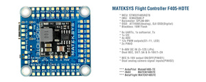 Mateksys <span class=keywords><strong>MATEK</strong></span> <span class=keywords><strong>F405</strong></span>-HDTE 9 ~ 16V BEC OSD Blackbox F4 uçuş kontrolörü 3-12S INAV RC uçak sabit kanatlı Drones