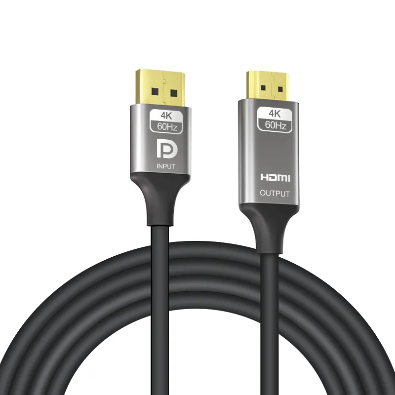 2M 4K DisplayPort HDMI aktif kablo desteği 4K @ 60Hz Ultra yüksek çözünürlüklü kablo adaptörü DP HDMI HDTV projektör monitörü için