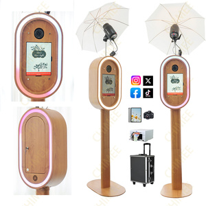 Vintage ahşap renk Photobooth Guac & cips Salsa2 Foto standında kamera kabuk düğün anda bellek yakalamak için kullanılır - Product Image 4
