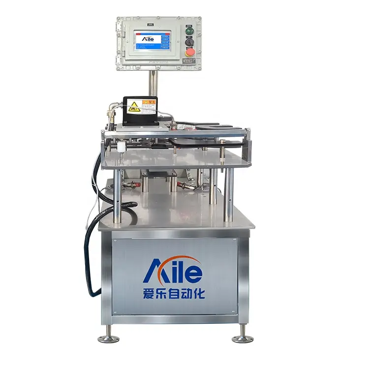 Máquina de pesaje de Aerosol CE, Monitor automático de peso de botella con alarma y salida neumática, equipo de fábrica de botellas