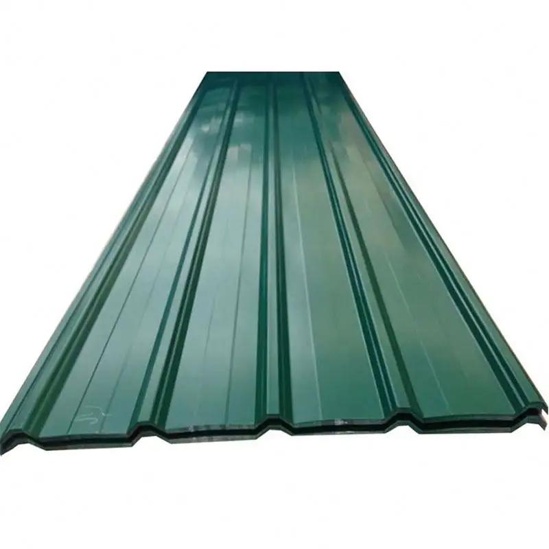 Yeşil sac metal çatı 16 ölçer 4x 8 galvanize demir sac 12 feet çinko çelik çatı levhası çatı için